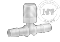 紧密封缩醛塑料插心管接头(空气、水) - T型三通插心转换接头(插心-外螺纹-插心)