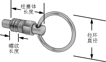 带系锁绳拉环弹性柱塞